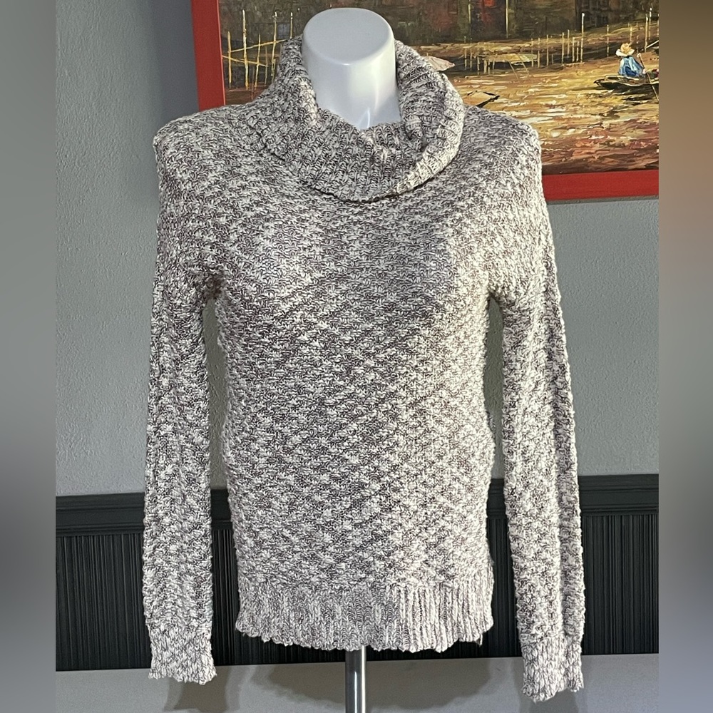 Hippie Rose Marled Cream & Gray Cowl Neck Sweater